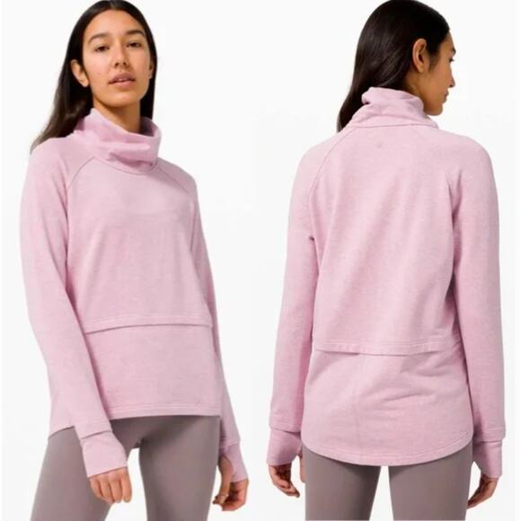 lululemon Find Your Unwind Pullover Sweatshirt - Heathered Pink Taupe Women's 2 - Picture 1 of 16